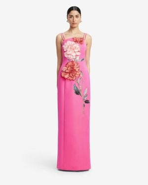 LEO LIN Arianna Appliqué Floral Maxi Dress - Pink