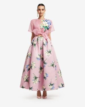 LEO LIN Riley Embroidered Sleeve Top - Pink