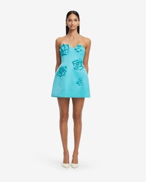 LEO LIN Rosario Petal Bustier Mini Dress - Blue