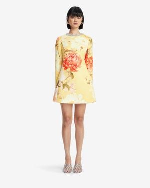 LEO LIN Aliza Embellished Long Sleeve Mini Dress - Yellow