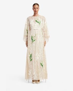 LEO LIN Willow Embellished Lace Kaftan Maxi - Natural