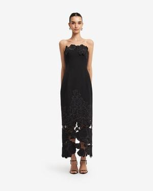 LEO LIN Rayna Appliqué Bustier Maxi Dress - Black