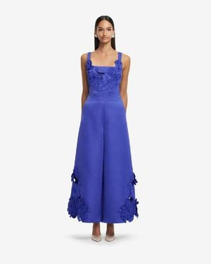 LEO LIN Theodora Appliqué Pants - Blue