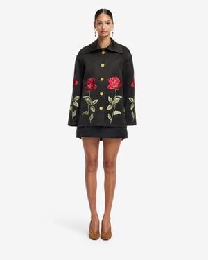 LEO LIN Leyna Embellished Rose Jacket - Black
