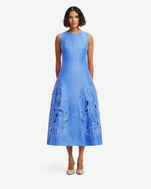 LEO LIN Cleo Appliqué Sleeveless Midi Dress - Blue