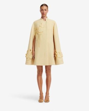 LEO LIN Sloane Appliqué Tweed Cape Jacket - Natural