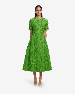 LEO LIN Caroline Lace Short Sleeve Midi Dress - Green