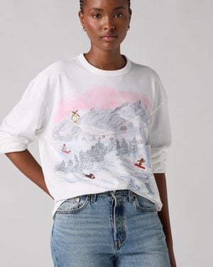 Levi's T Shirt Graphique Manche Longue Vintage - Blanc