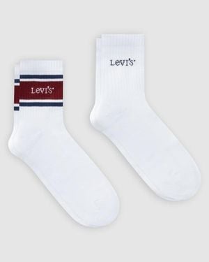 Levi's Mid Cut Socks 2 Pack - Blanco