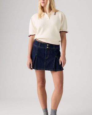 Levi's Minigonna Con Pieghe Invertite - Blu