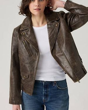 Levi's Genuine Leather Moto Jacket - Brown