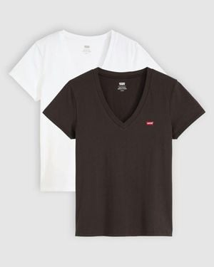 Levi's Perfect V Neck Tee (2 Pack) - Black