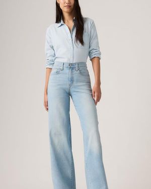 Levi's 728 High Rise Wide Leg Jeans - Blau