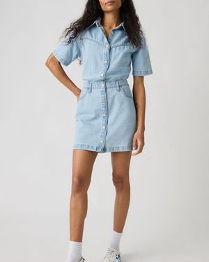 Levi's Short Sleeve Logan Western Dress - Blue
