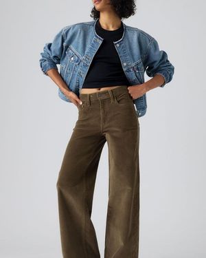 Levi's 728 High Rise Wide Leg Corduroy Pants - Blu