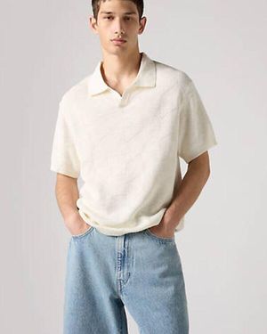 Levi's Open Collar Jumper Polo - Blue