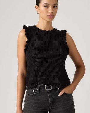 Levi's Lulu Flutter Sleeve Jumper Tank Top - Black