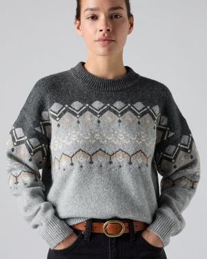 Levi's Charlotte Fairisle Crewneck Sweater - Grigio