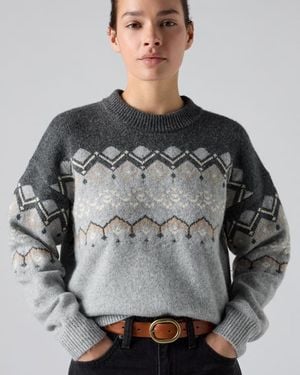 Levi's Charlotte Fairisle Crewneck Sweater - Grijs