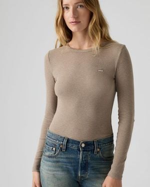 Levi's T Shirt Hayes A Maniche Lunghe - Marrone