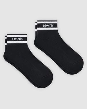 Levi's Mid Cut Sport Socks 2 Pack - Negro
