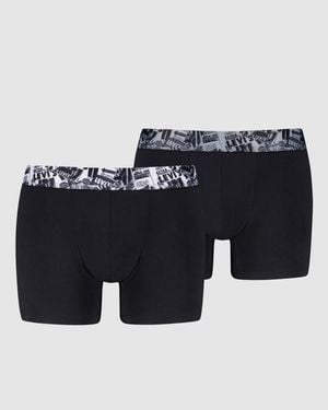 Levi's Newspaper Boxer Brief 2 Pack - Nero