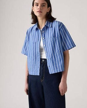 Levi's Harlie Short Sleeve Cropped Shirt - Blue