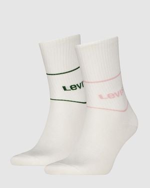 Levi's Short Cut Logo Sport Socks 2 Pack - White