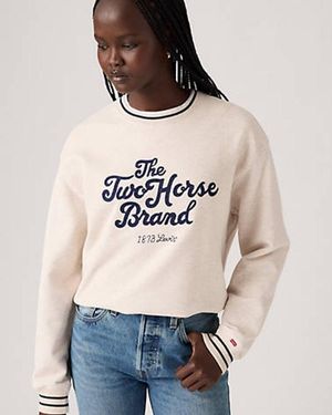 Levi's Felpa Sportiva A Girocollo Heritage Con Stampa - Neutro