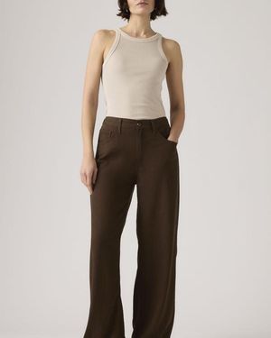 Levi's Cinch Wide Leg Linen Trousers - Brown