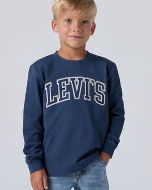 Levi's T Shirt Collegiate A Maniche Lunghe Per Ragazzi - Blu