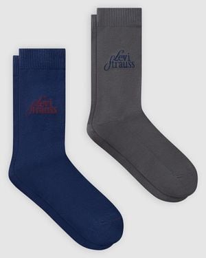 Levi's Regular Cut Logo Socks 2 Pack - Azul