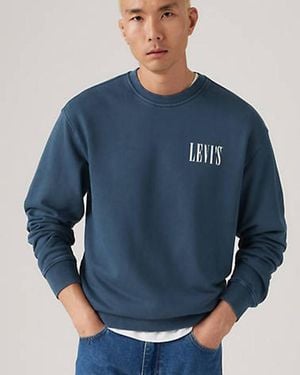 Levi's Lässiges Sweatshirt Mit Rundhalsausschnitt Und Grafik - Blau
