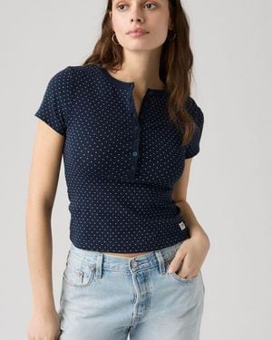 Levi's Dry Goods Pointelle Short Sleeve Henley - Azul