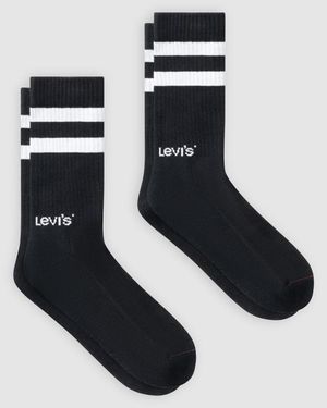 Levi's Regular Cut Sport Socks 2 Pack - Negro