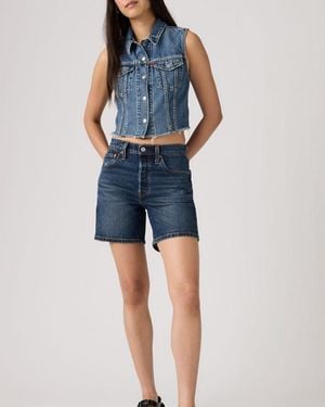 Levi's 501 Original High Rise Mid Thigh Jean Shorts - Blue