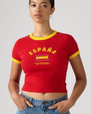 Levi's Camieta X World Cup Mini Ringer - Rojo