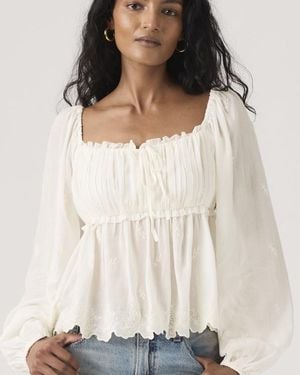 Levi's Ottie Long Sleeve Boho Blouse - White
