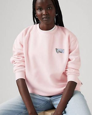 Levi's Felpa Girocollo Everyday Stampata - Rosa