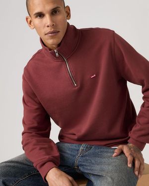 Levi's Original Housemark Quarter Zip Pullover - Red