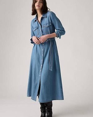 Levi's Quincey Long Sleeve Maxi Dress - Blue