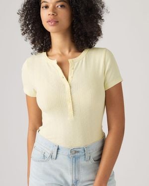 Levi's Dry Goods Pointelle Short Sleeve Henley - Multicolour