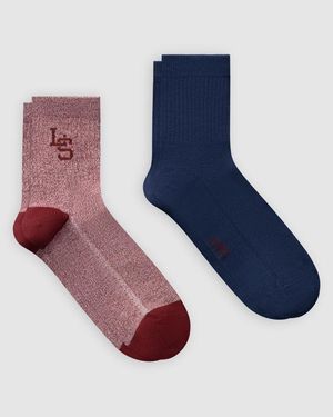 Levi's Short Cut Mouline Socks 2 Pack - Blue
