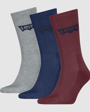 Levi's Regular Cut Batwing Sport Socks 3 Pack - Azul