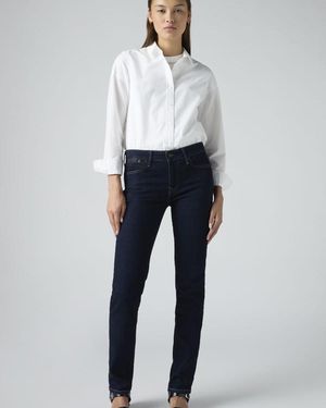Levi's Jeans 712 Ajustados Con Bolsillo Ribeteado - Blanco
