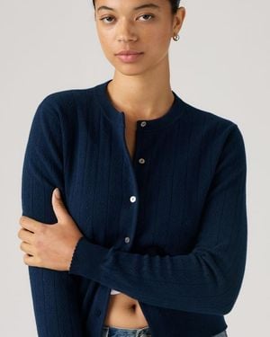 Levi's Supersoft Pointelle Crewneck Cardigan - Blue