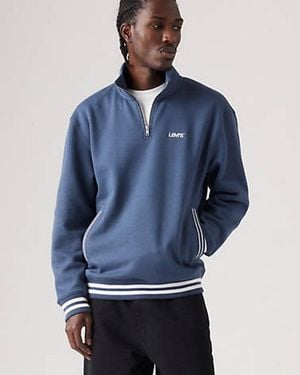 Levi's Relay Quarter Zip Sweatshirt - Blue