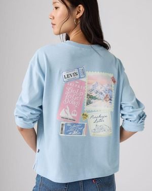 Levi's T Shirt Graphique Manche Longue Vintage - Bleu
