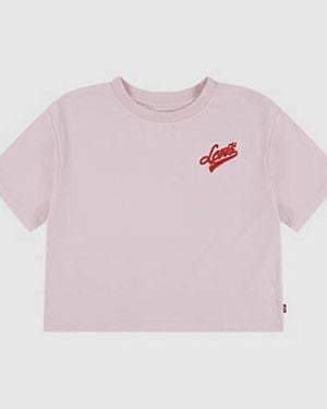 Levi's T Shirt Squadrata Meet And Greet Per Adolescenti - Rosa