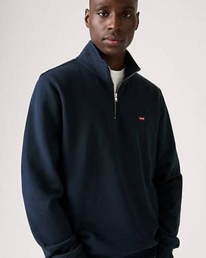 Levi's Original Housemark Quarter Zip Pullover - Blue
